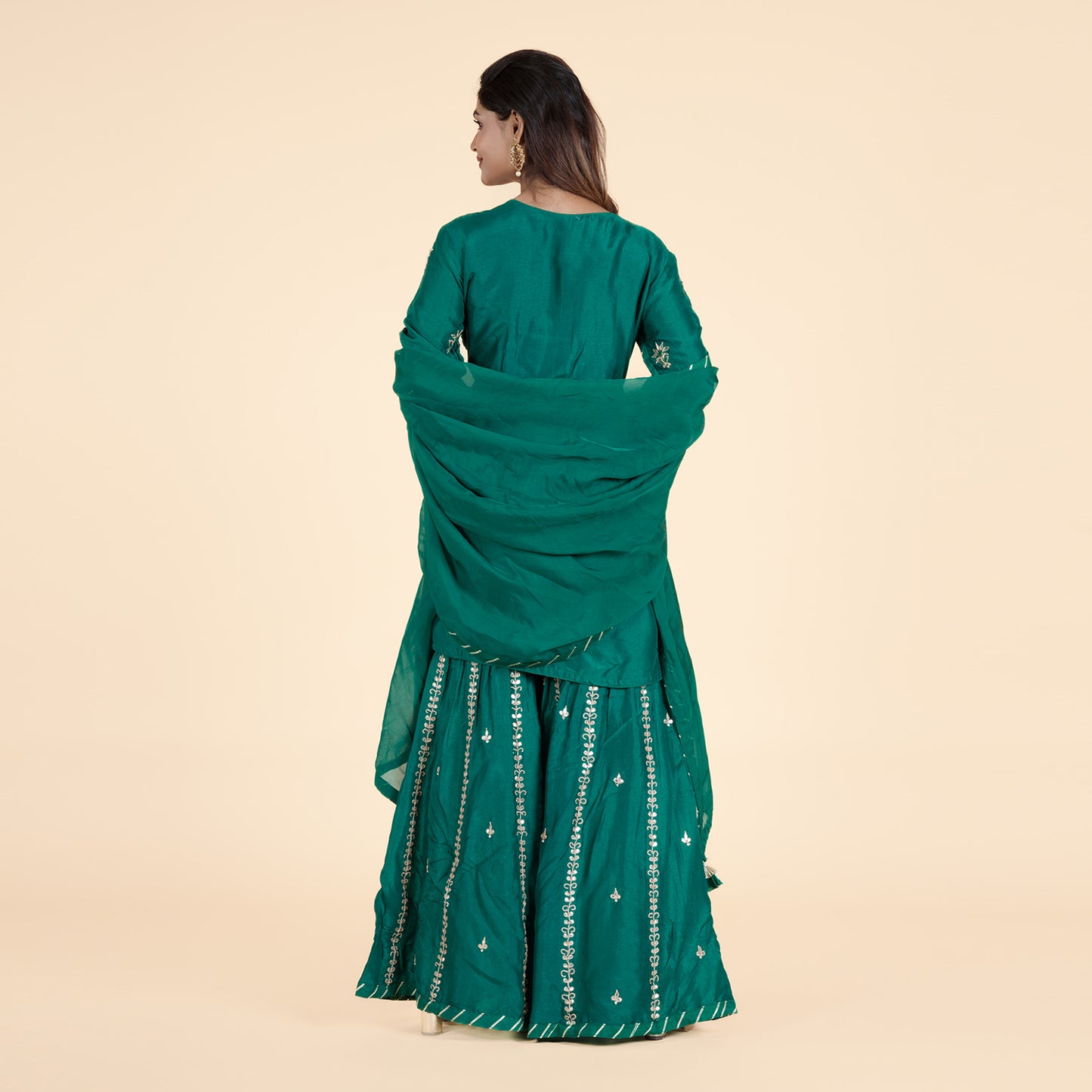 Emerald Elegance Green Sharara Set