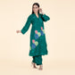 Kurti Pant Set with Floral Print & Sequence