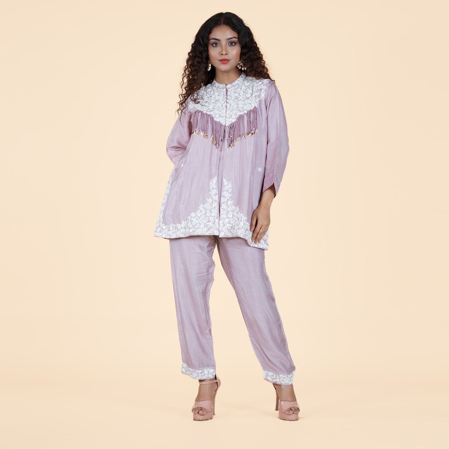 Soft Lilac Embroidered Co-ord Set