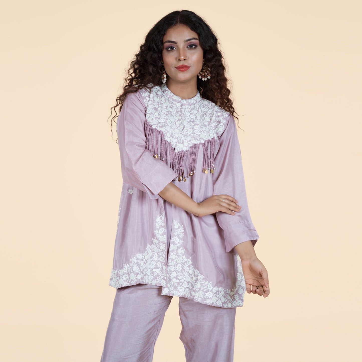 Soft Lilac Embroidered Co-ord Set