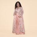 Peach Embellished Jacket Set