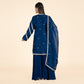 Navy Blue Kurti with Intricate Jal Work & Georgette Sharara Set