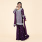 Purple Kurti with Intricate Embroidery & Sharara Set