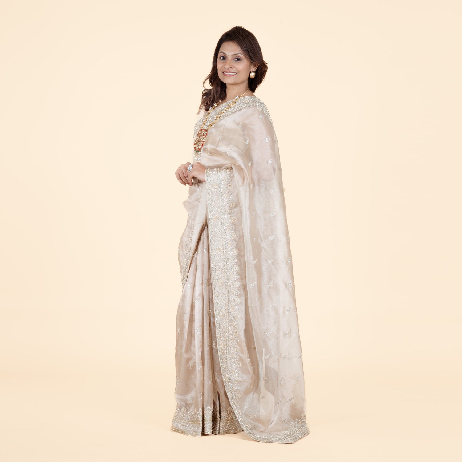 Cori Cut-Dana Tissue Saree