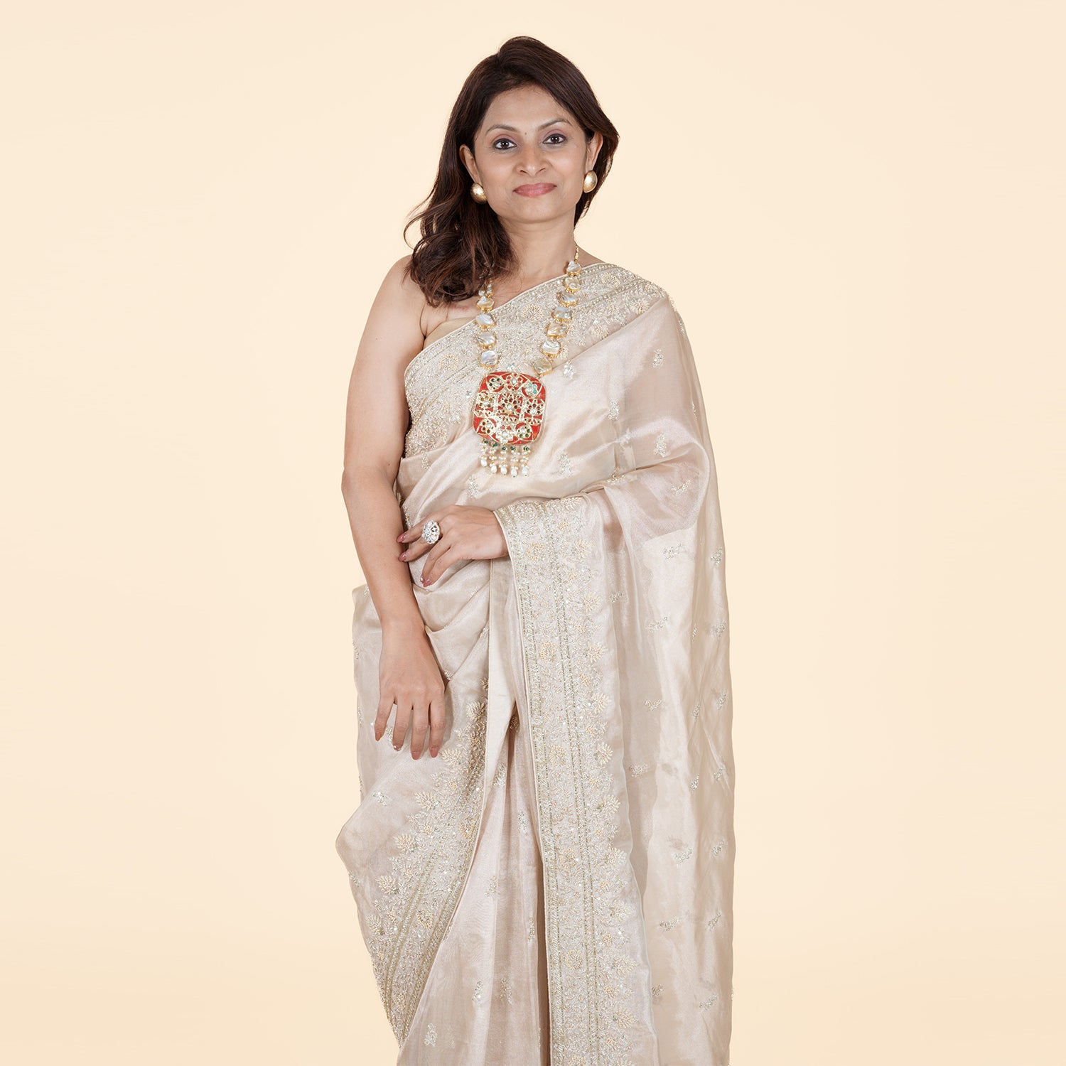 Cori Cut-Dana Tissue Saree
