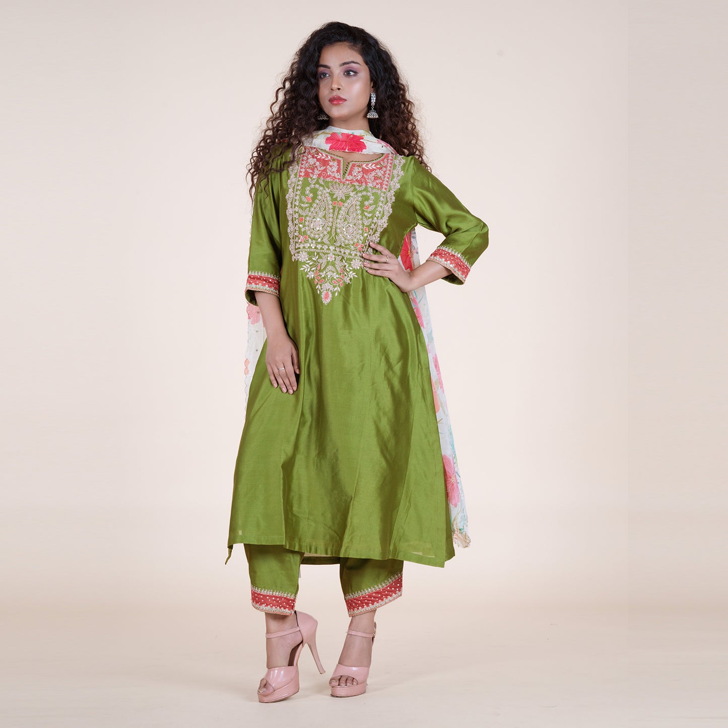 Green Goddess Kurti Set