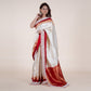 Royal Off-White & Maroon Saree