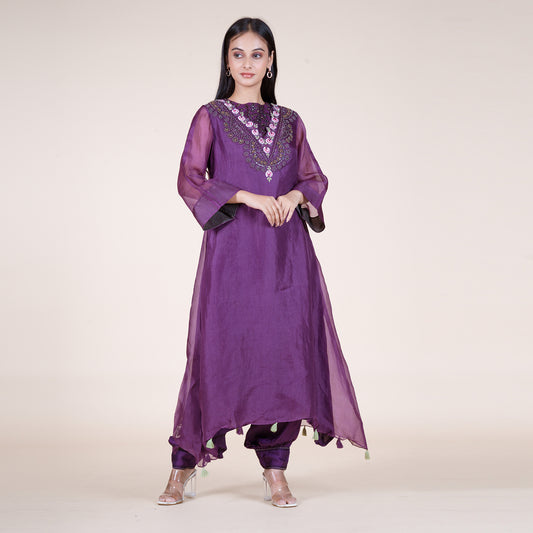 Purple Passion Kruti Ensemble with Cutdana Charm