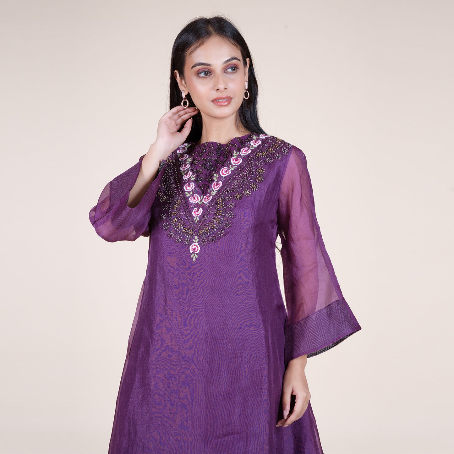 Purple Passion Kruti Ensemble with Cutdana Charm