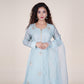 Pastel Blue Embroidered Kurti Set