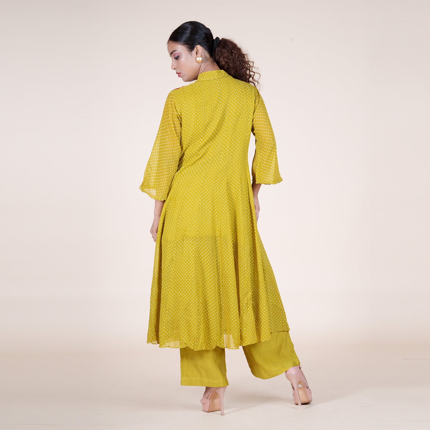 Mustard Embroidered Kurti