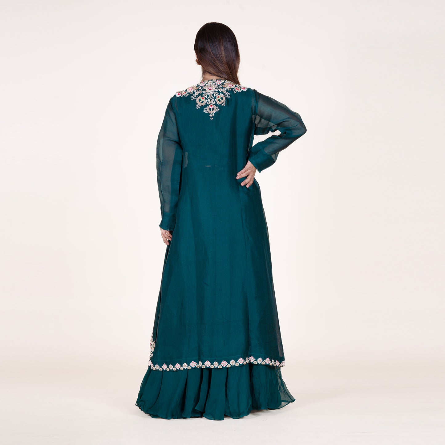 Regal Zari & Thread Work Jacket with Palazzo & Specialty Top