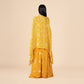 Bandhej Kaftan with Zari Tassels & Draped Skirt