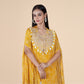 Bandhej Kaftan with Zari Tassels & Draped Skirt