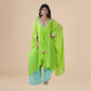 Emerald Elegance Kaftani Kurti with Dhoti-Style Pants