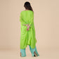 Emerald Elegance Kaftani Kurti with Dhoti-Style Pants