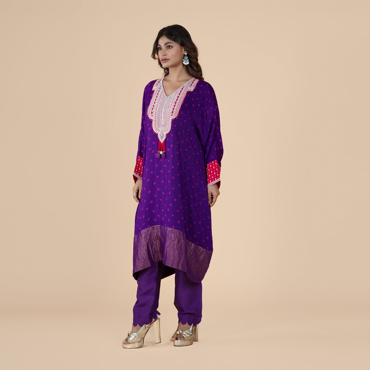 Purple Embroidered Co-Ord Set