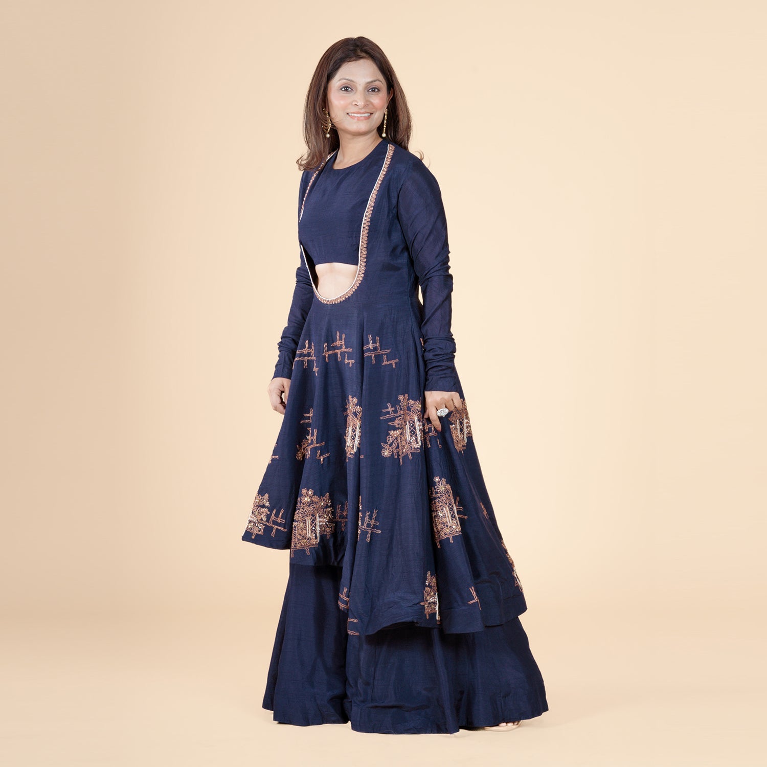Elegant Jacket with Thread, Pearl & Sequence Work