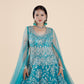 Aqua Elegance Embellished Gown