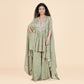 Verdant Bloom Asymmetric Cape & Sharara Ensemble