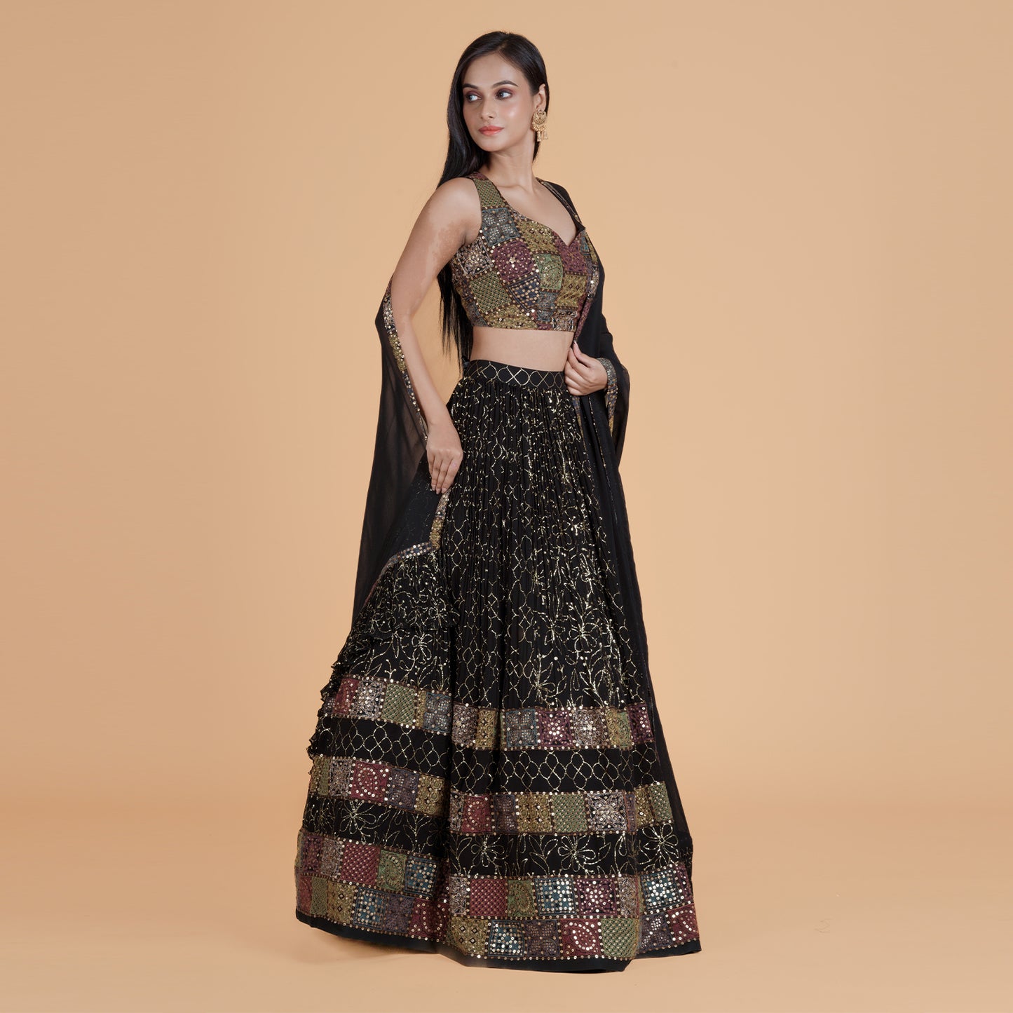 Heavy Sequence & Thread Ghagra Set