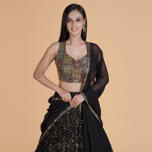 Heavy Sequence & Thread Ghagra Set