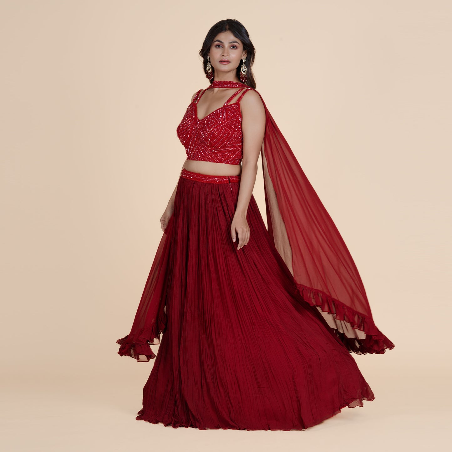 Georgette Pulse Ghagra