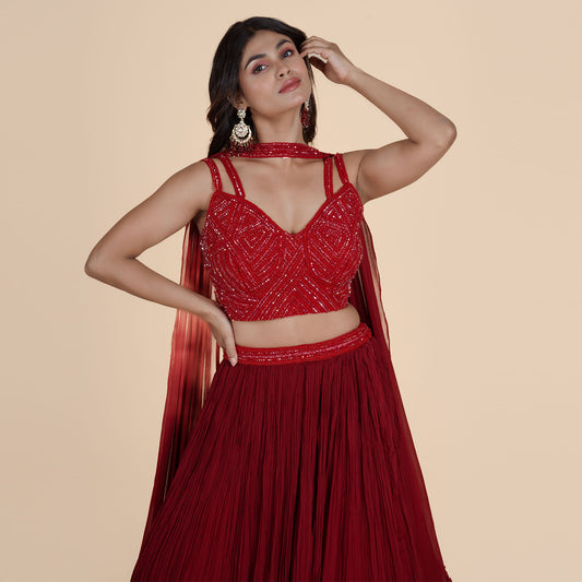 Georgette Pulse Ghagra