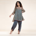 Verdant Bloom Asymmetric Cape & Sharara Ensemble