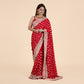 Red Saree with Heavy Handwork