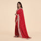 Red Saree with Heavy Handwork