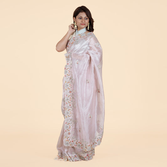 Heavy Sequence Handwork Saree