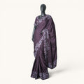 The Wine Purple Crinkle Saree - SR-18624#1